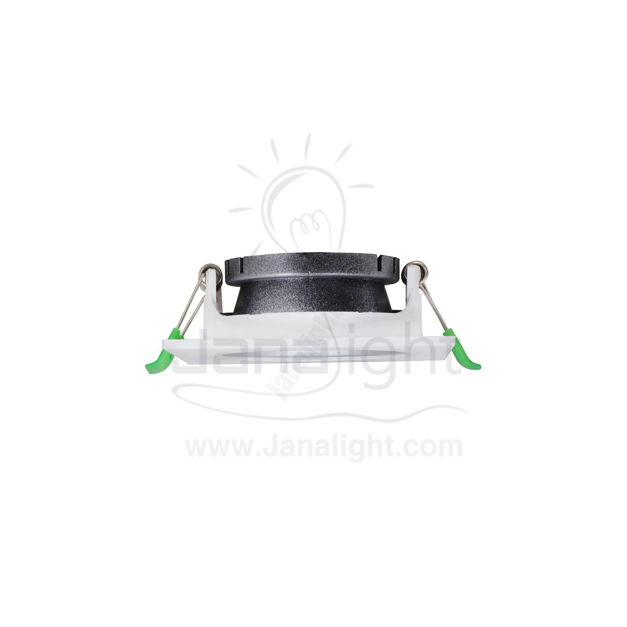 سبوت لايت فارغ متحرك مربع بلاستك ابيض فضي مط جنى لايت Jn404 Single Square Matt White &Amp; Silver Spotlight Frame